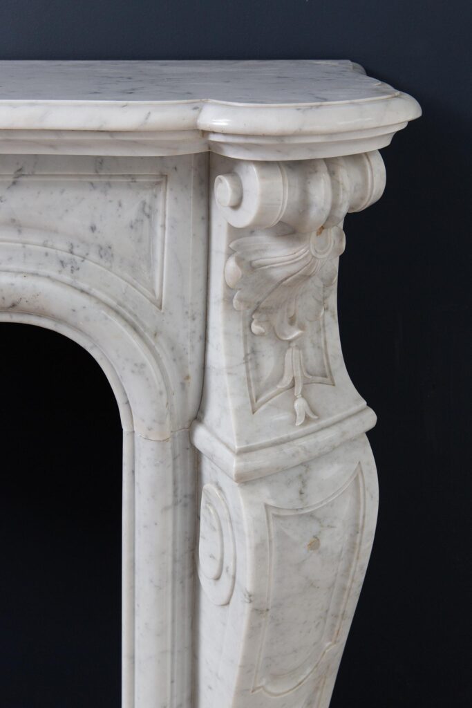 Luxe Louis XV Carrara Marmer Antieke Front Schouw