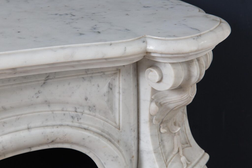 Luxe Louis XV Carrara Marmer Antieke Front Schouw