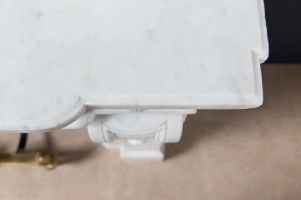 Luxury French  Louis XVI Carrara Marble Antique Fireplace Surround