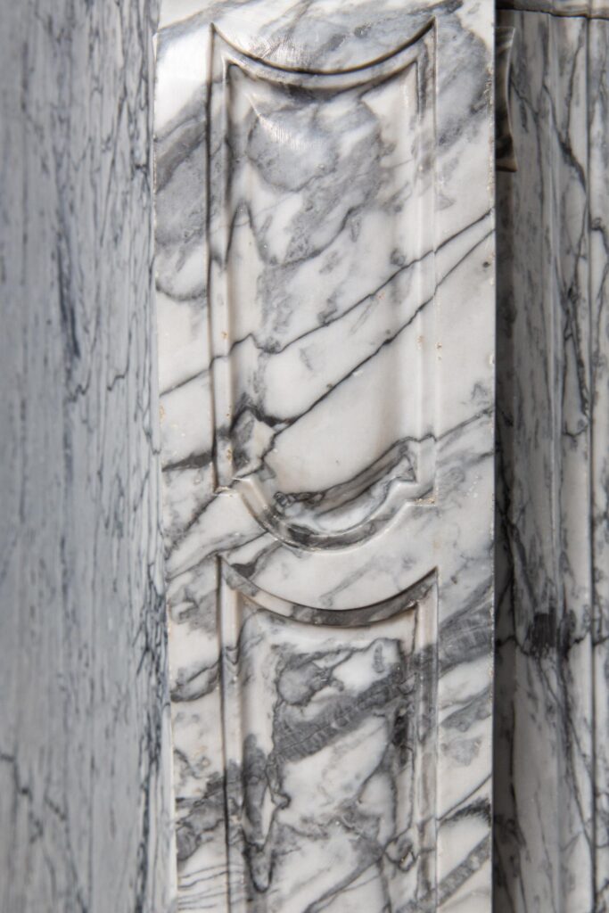 Gray Marble Antique Pompadour Front Fireplace