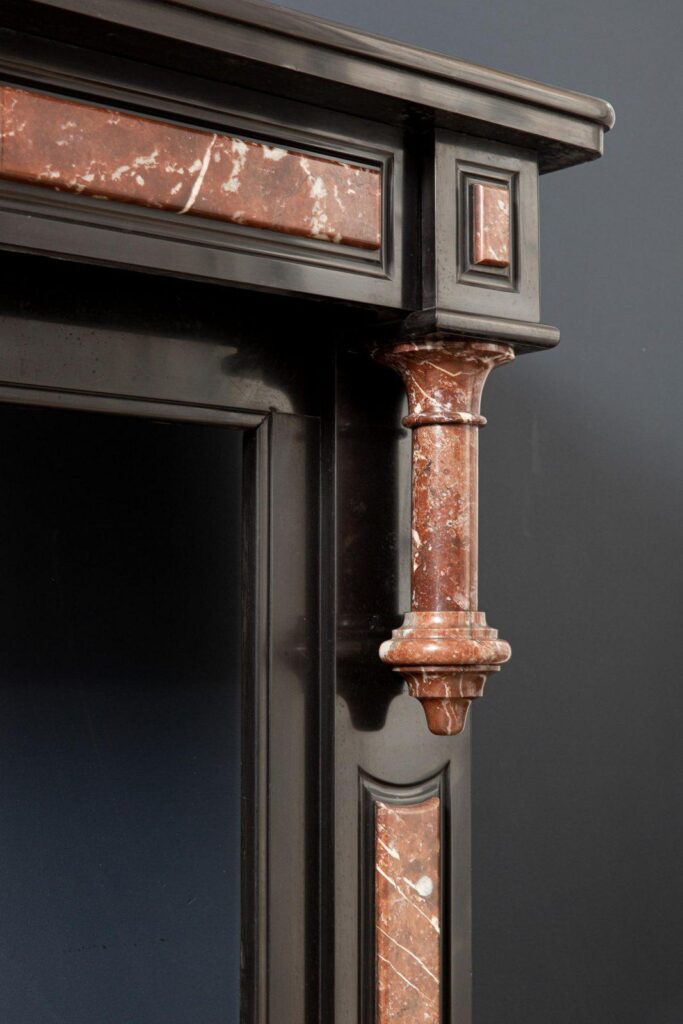Antique Red and Black Marble Fireplace Surround