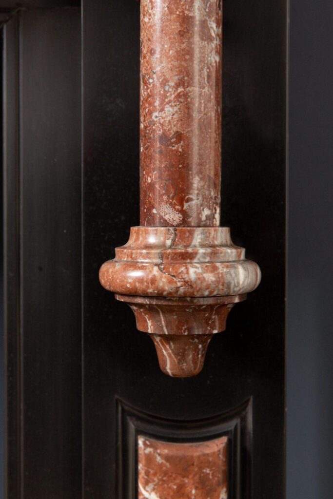 Antique Red and Black Marble Fireplace Surround