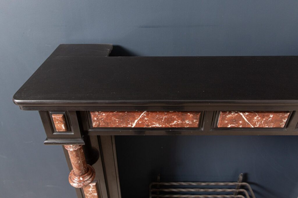 Antique Red and Black Marble Fireplace Surround