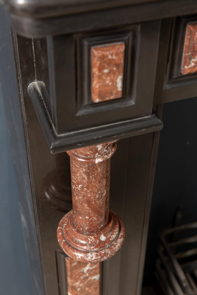 Antique Red and Black Marble Fireplace Surround