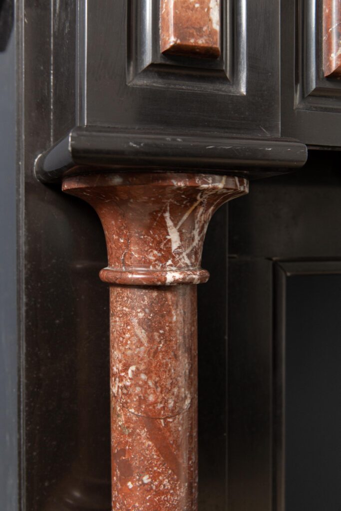 Antique Red and Black Marble Fireplace Surround