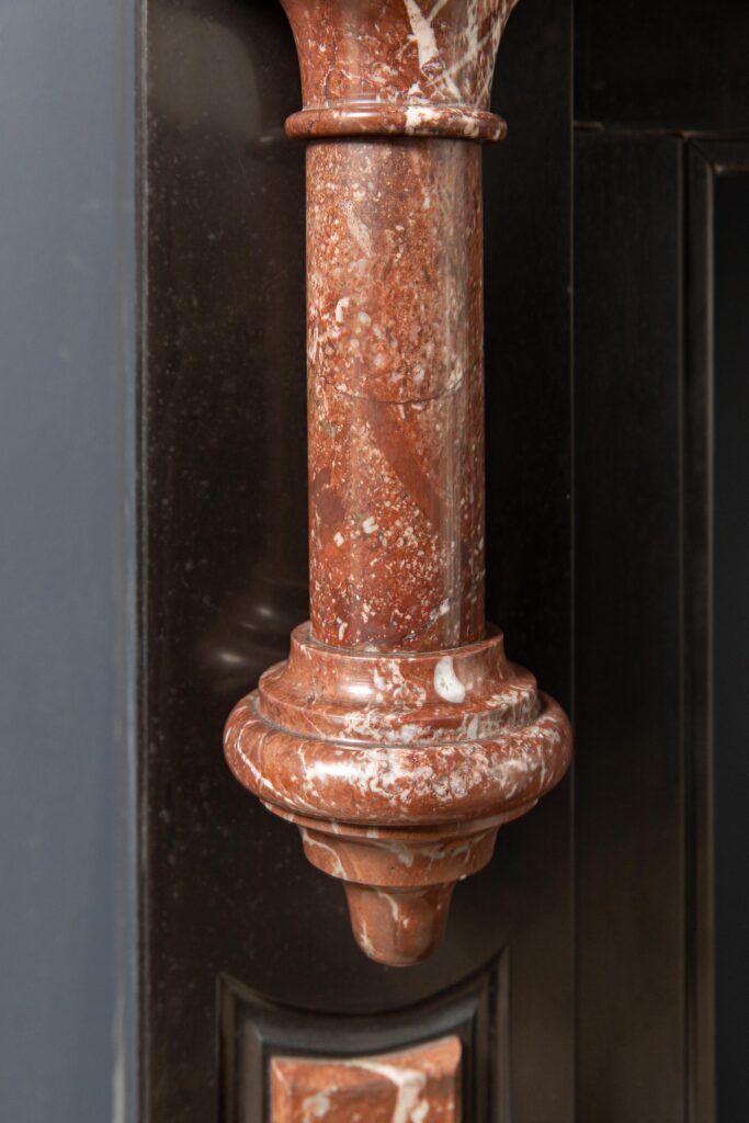Antique Red and Black Marble Fireplace Surround
