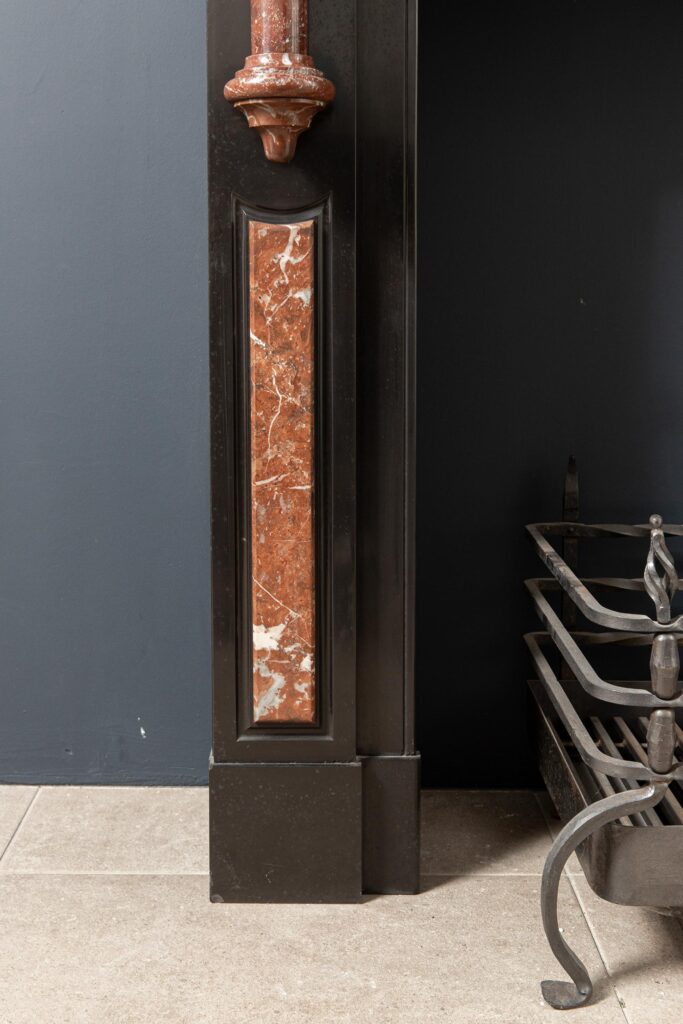 Antique Red and Black Marble Fireplace Surround