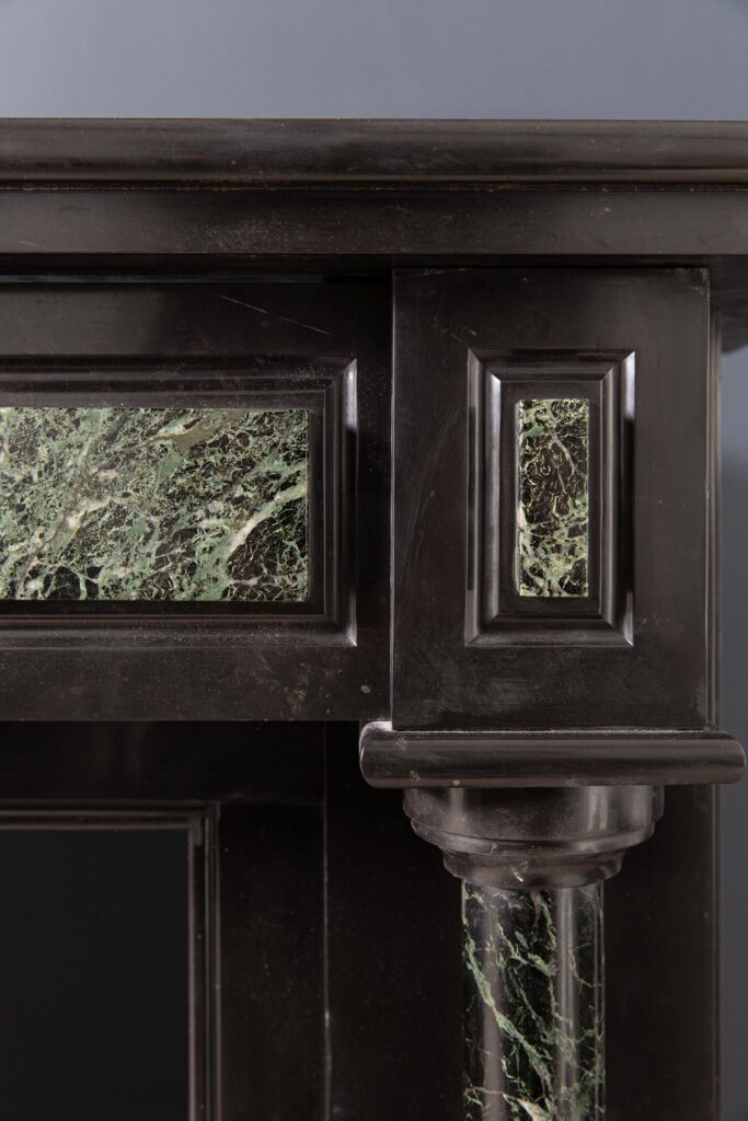 Antique Green and Black Marble Circulation Fireplace