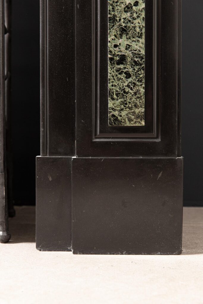 Antique Green and Black Marble Circulation Fireplace