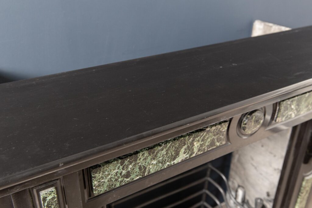 Antique Green and Black Marble Circulation Fireplace