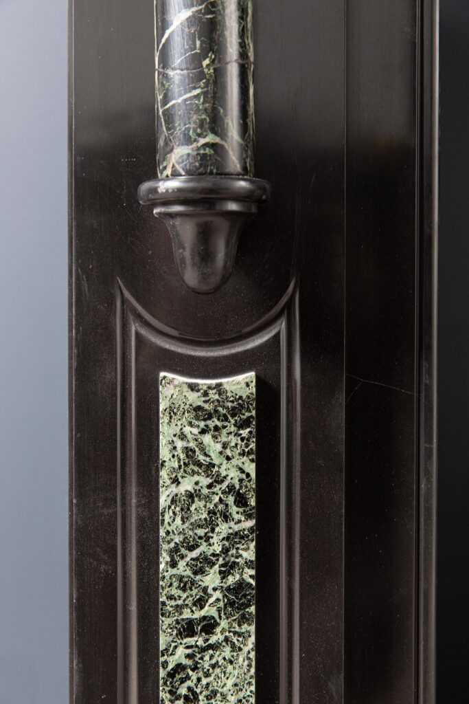 Antique Green and Black Marble Circulation Fireplace