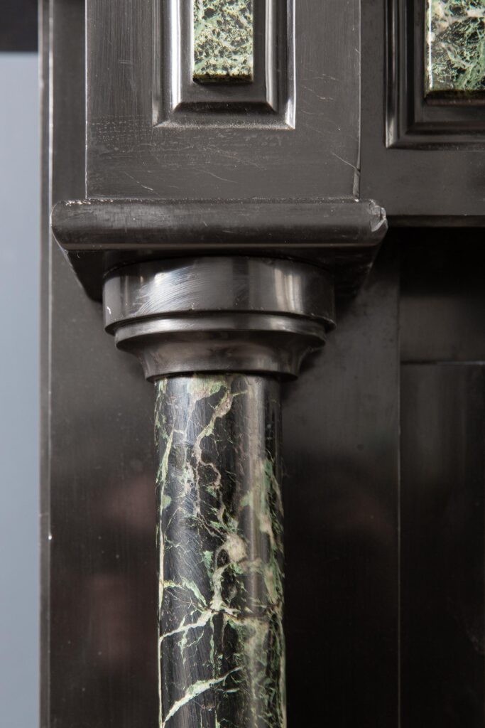 Antique Green and Black Marble Circulation Fireplace
