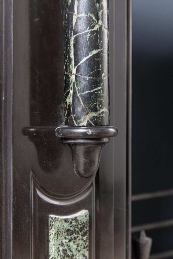 Antique Green and Black Marble Circulation Fireplace