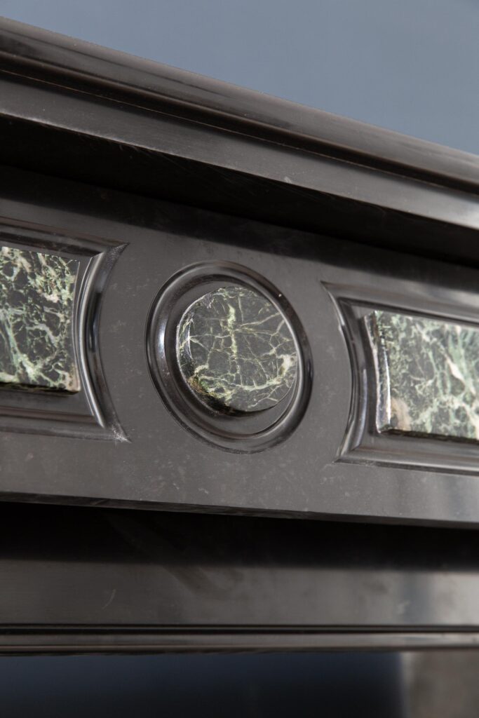 Antique Green and Black Marble Circulation Fireplace