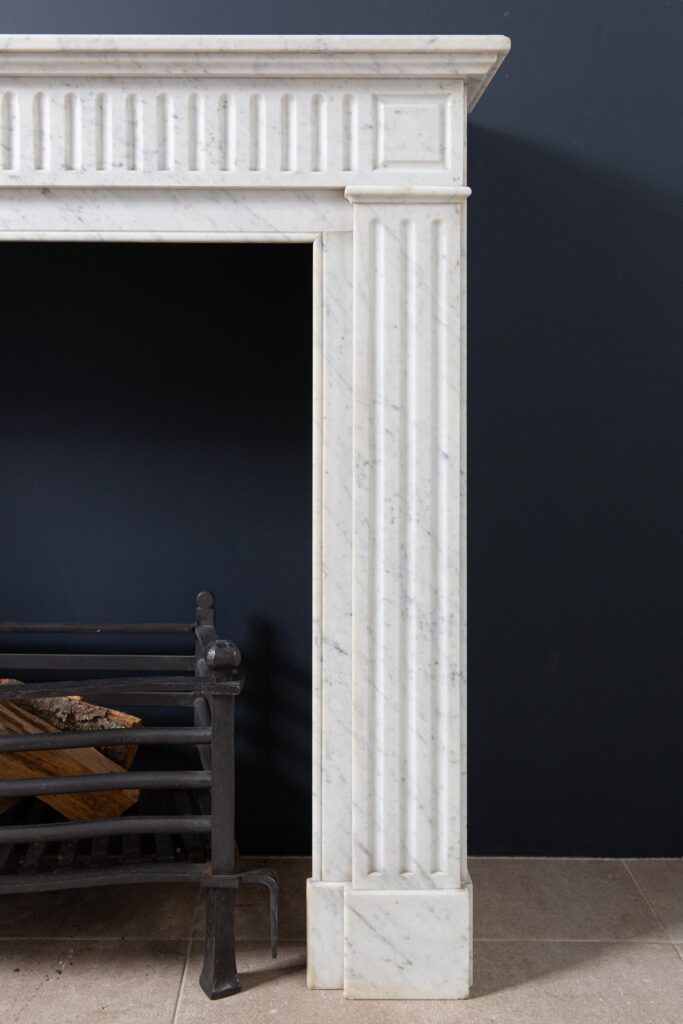 Carrara Marble White Antique Fireplace Surround