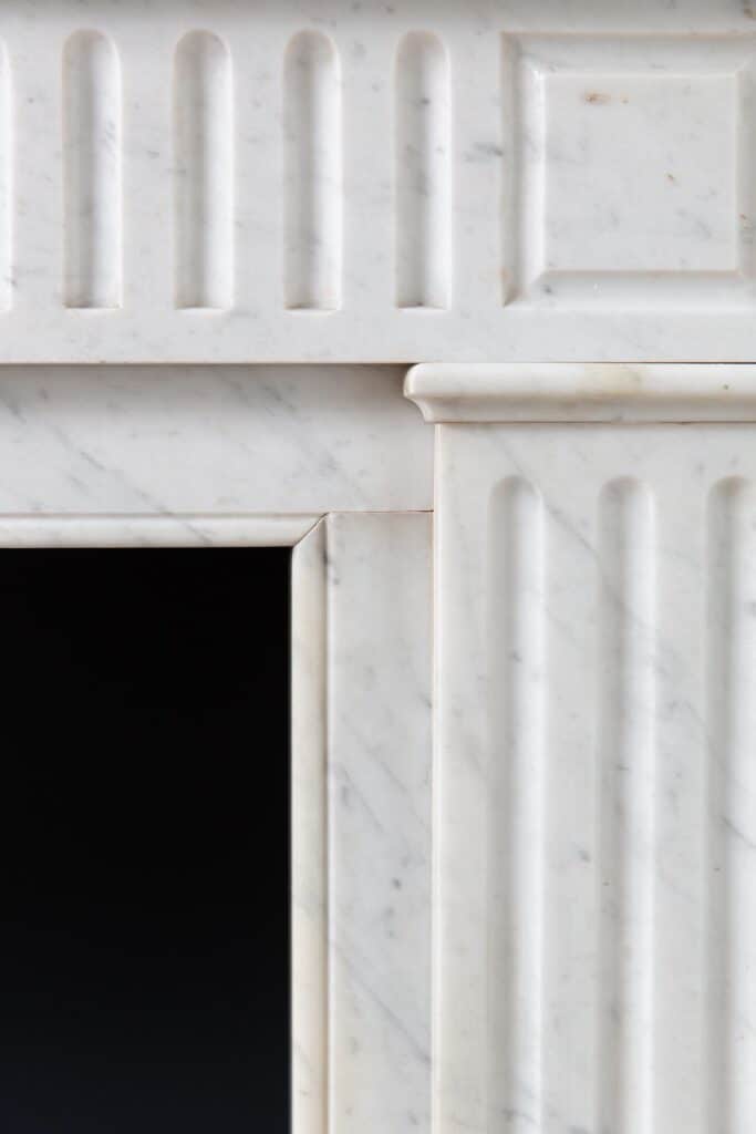 Carrara Marble White Antique Fireplace Surround