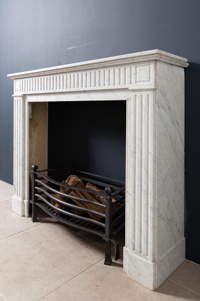 Carrara Marble White Antique Fireplace Surround