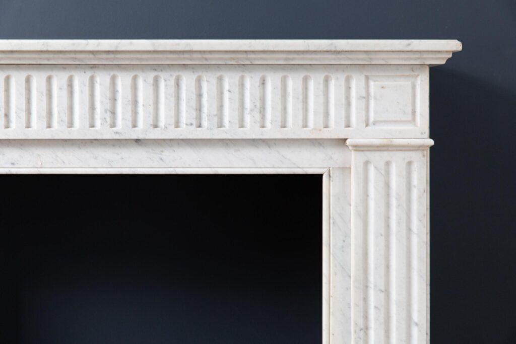Carrara Marble White Antique Fireplace Surround