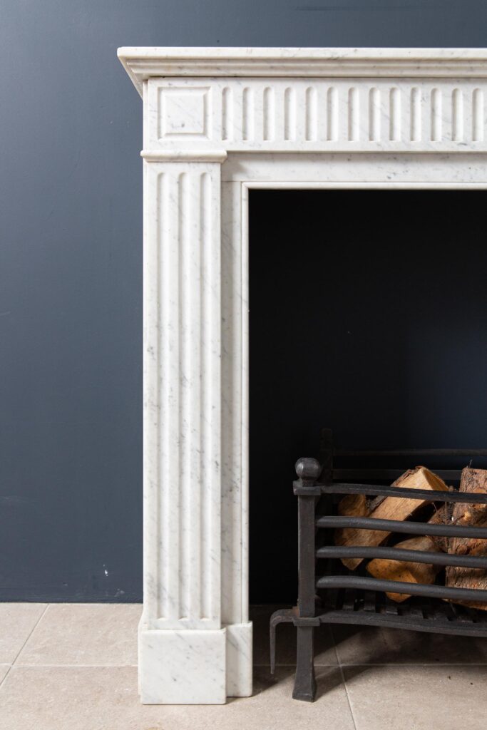Carrara Marble White Antique Fireplace Surround