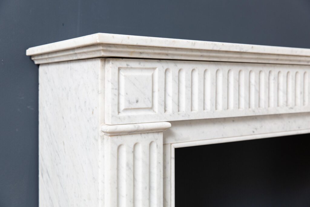 Carrara Marble White Antique Fireplace Surround