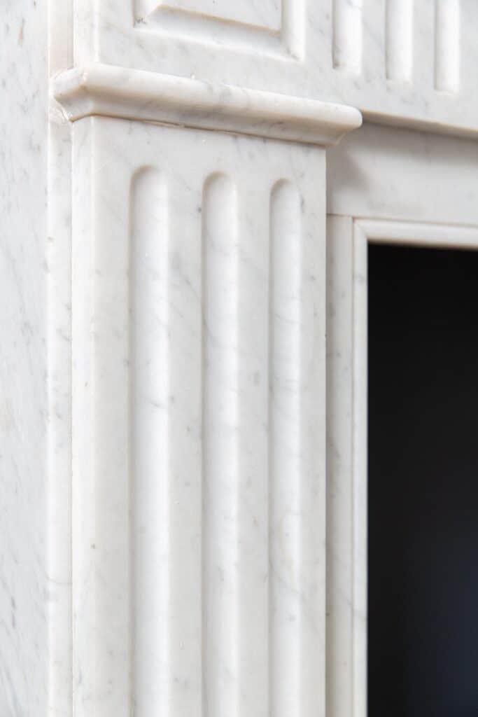 Carrara Marble White Antique Fireplace Surround
