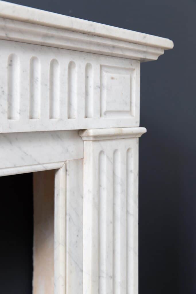 Carrara Marble White Antique Fireplace Surround