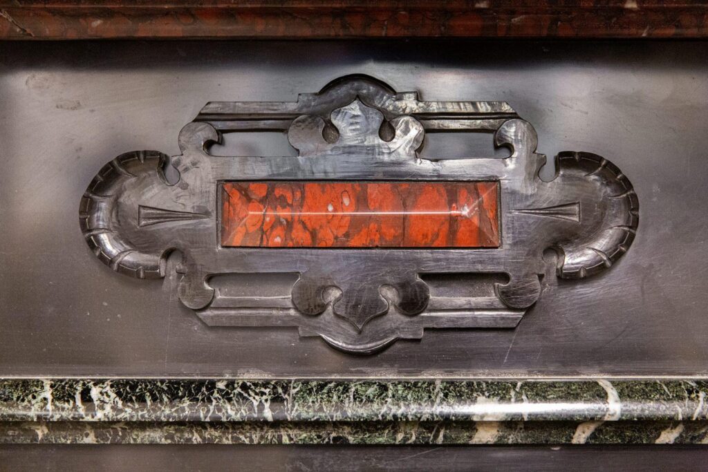 Extravagant Black Marble Antique Circular Fireplace