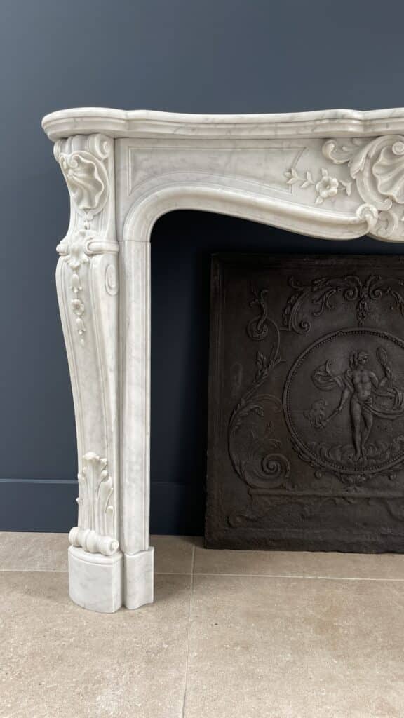 Franse Luxe Antieke Carrara Marmer Front Schouw