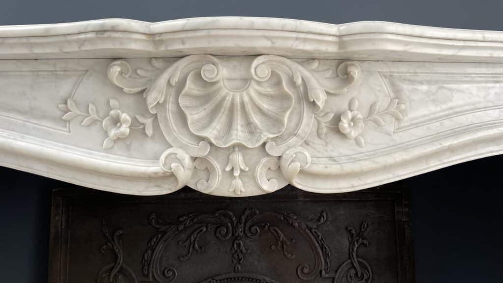 Franse Luxe Antieke Carrara Marmer Front Schouw