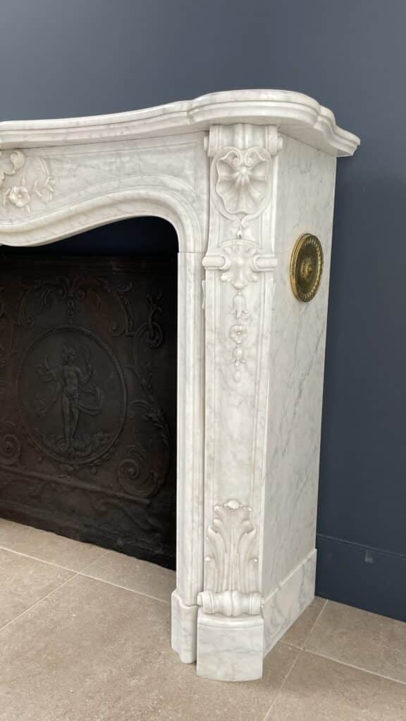 Franse Luxe Antieke Carrara Marmer Front Schouw