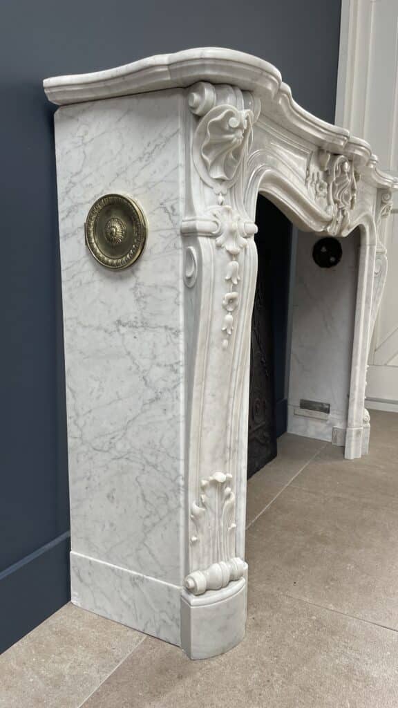 Franse Luxe Antieke Carrara Marmer Front Schouw