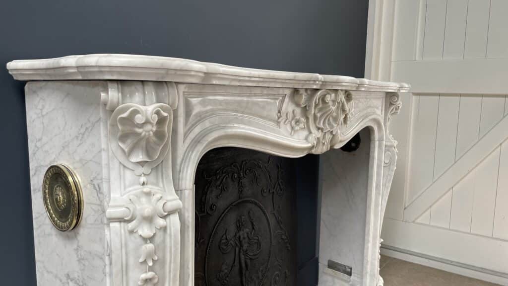Franse Luxe Antieke Carrara Marmer Front Schouw