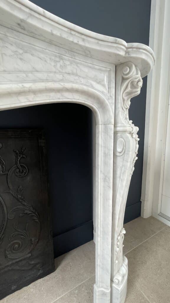 Franse Luxe Antieke Carrara Marmer Front Schouw