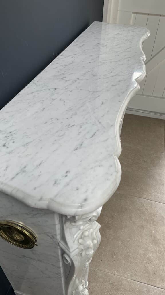 Franse Luxe Antieke Carrara Marmer Front Schouw