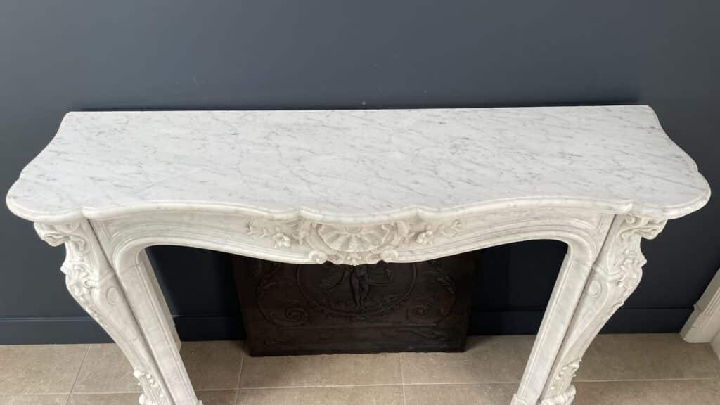 Franse Luxe Antieke Carrara Marmer Front Schouw