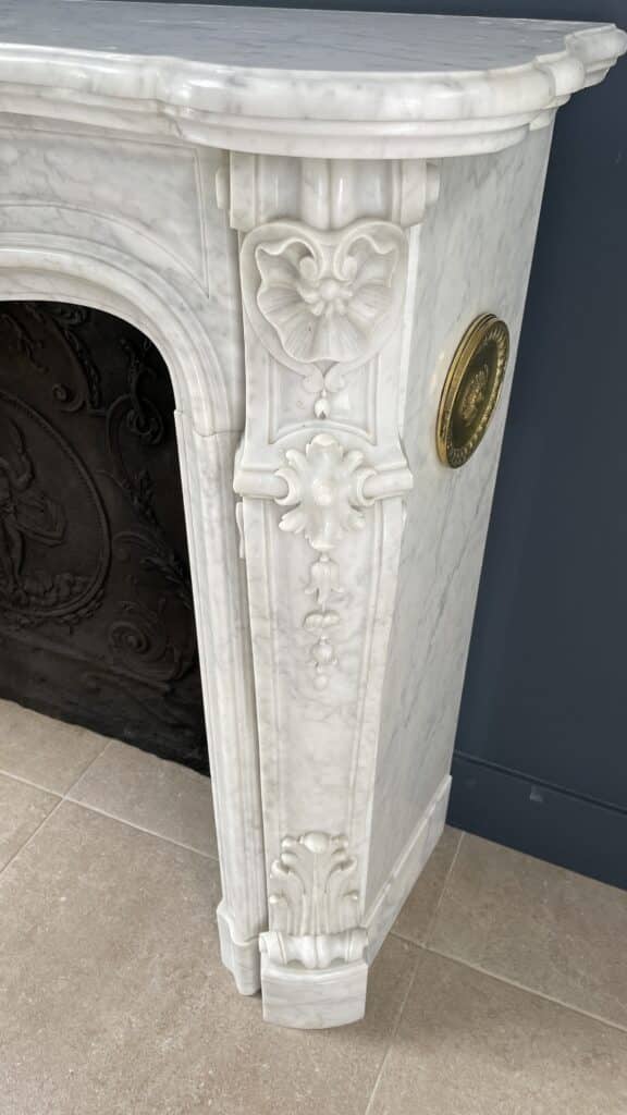 Franse Luxe Antieke Carrara Marmer Front Schouw