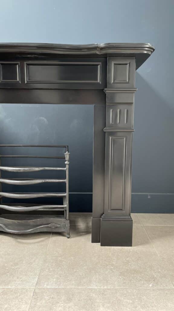 Beautifully Restored Antique Black Circular Fireplace