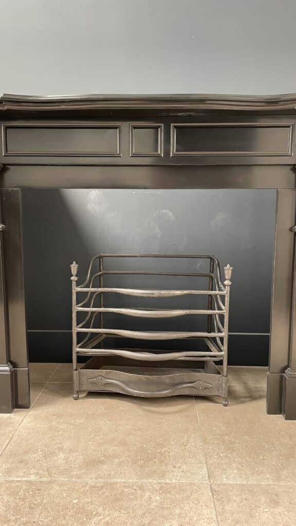 Beautifully Restored Antique Black Circular Fireplace