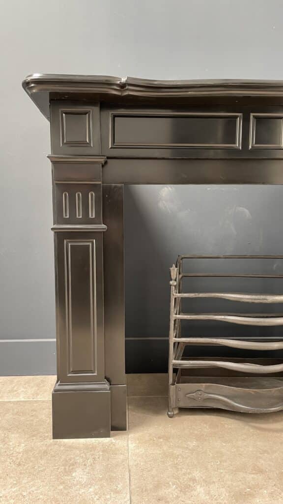 Beautifully Restored Antique Black Circular Fireplace