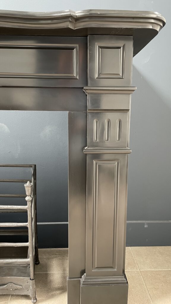 Beautifully Restored Antique Black Circular Fireplace