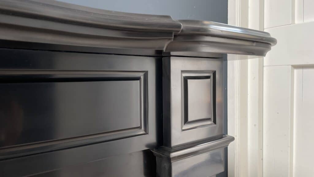 Beautifully Restored Antique Black Circular Fireplace