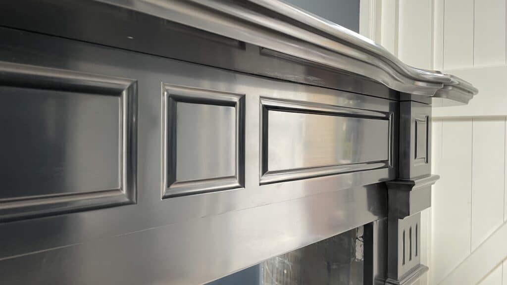 Beautifully Restored Antique Black Circular Fireplace