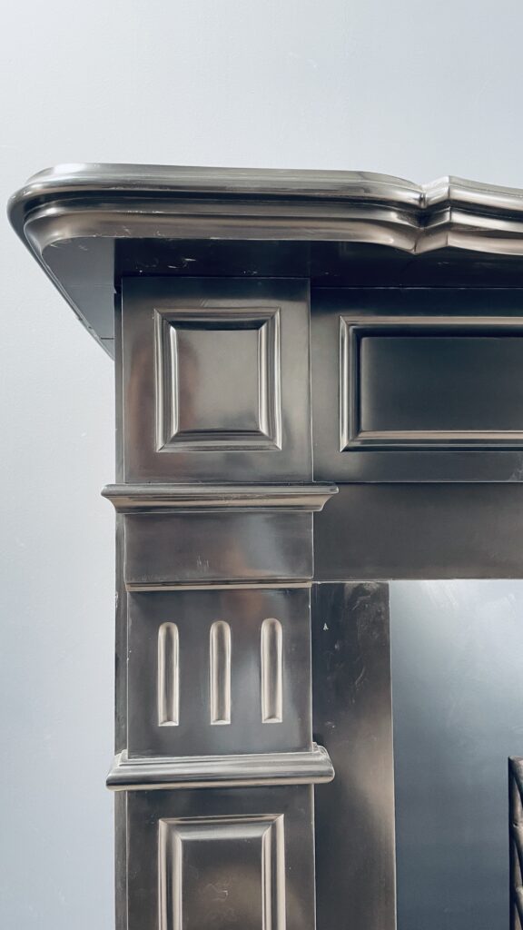 Beautifully Restored Antique Black Circular Fireplace