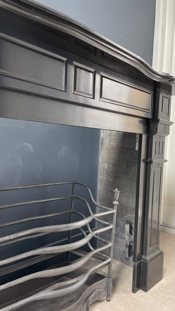 Beautifully Restored Antique Black Circular Fireplace
