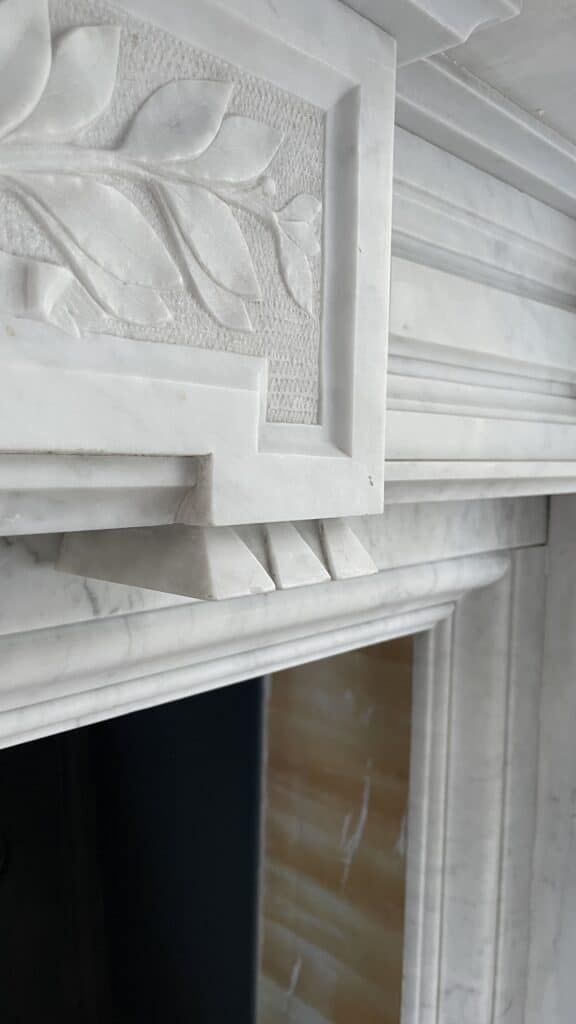 Carrara Marble Antique Front Fireplace White