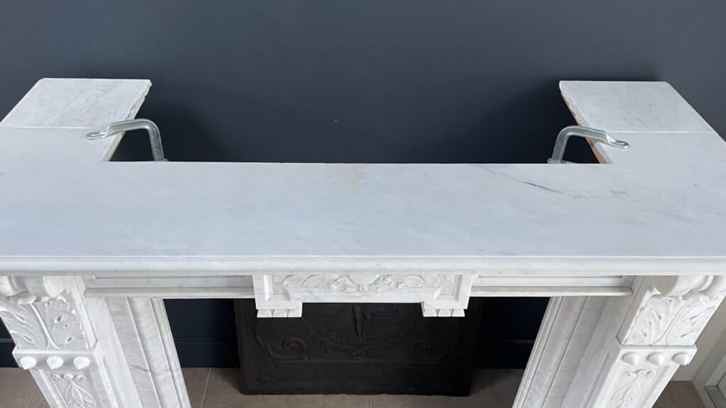 Carrara Marble Antique Front Fireplace White