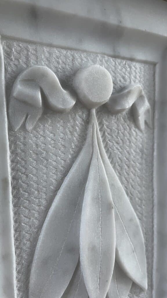 Carrara Marble Antique Front Fireplace White