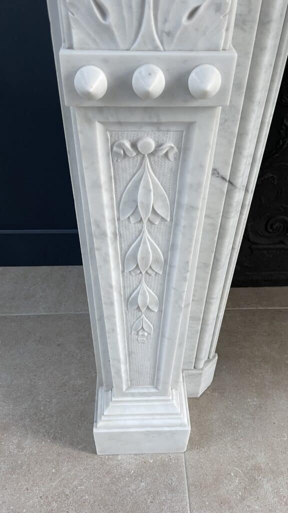 Carrara Marble Antique Front Fireplace White
