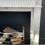 Antique fireplace white