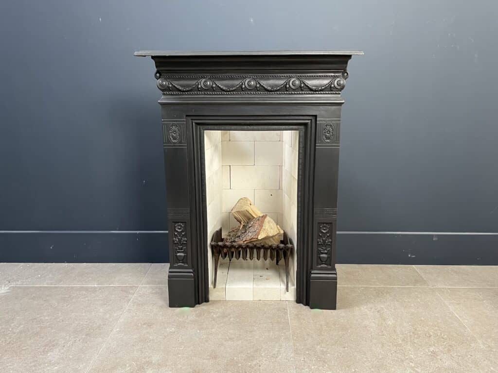Antique English Cast-Iron Fireplace